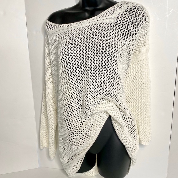 SOLD Monoreno Open Crochet Swim Cover Up Tunic Top - Picture 2 of 6